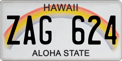 HI license plate ZAG624
