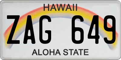 HI license plate ZAG649