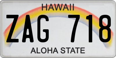 HI license plate ZAG718