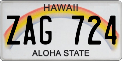 HI license plate ZAG724