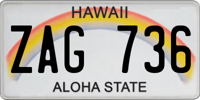 HI license plate ZAG736