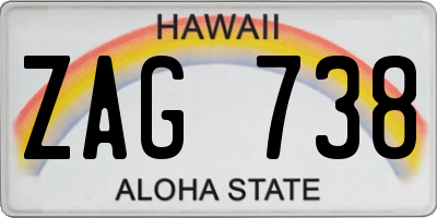 HI license plate ZAG738