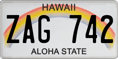 HI license plate ZAG742