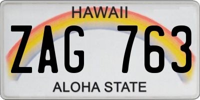 HI license plate ZAG763