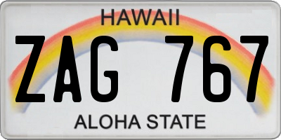 HI license plate ZAG767