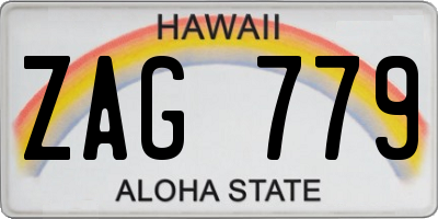 HI license plate ZAG779