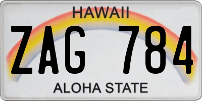 HI license plate ZAG784