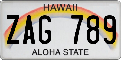 HI license plate ZAG789