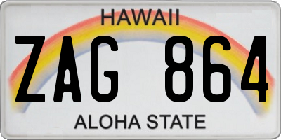 HI license plate ZAG864