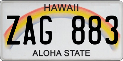 HI license plate ZAG883