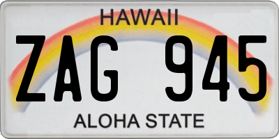 HI license plate ZAG945