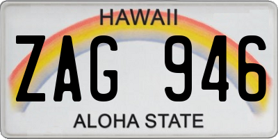 HI license plate ZAG946