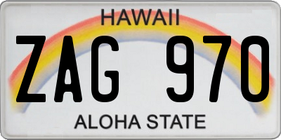 HI license plate ZAG970