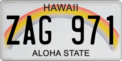 HI license plate ZAG971