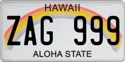HI license plate ZAG999