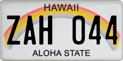 HI license plate ZAH044