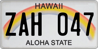 HI license plate ZAH047