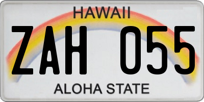HI license plate ZAH055