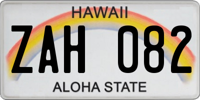 HI license plate ZAH082