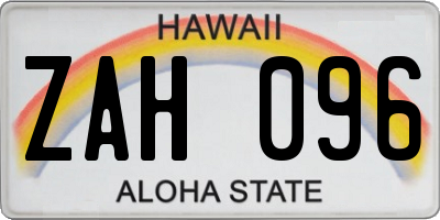HI license plate ZAH096