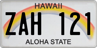 HI license plate ZAH121
