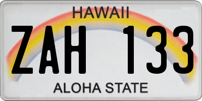 HI license plate ZAH133