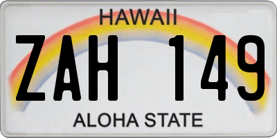 HI license plate ZAH149
