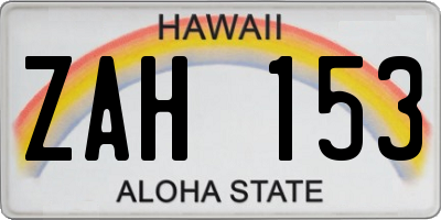 HI license plate ZAH153