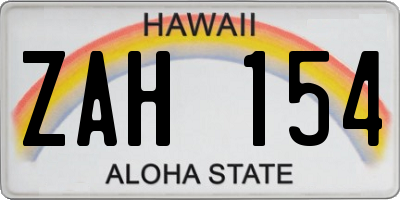 HI license plate ZAH154