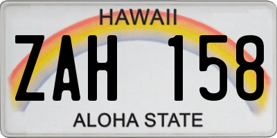HI license plate ZAH158