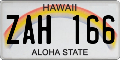HI license plate ZAH166