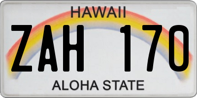 HI license plate ZAH170