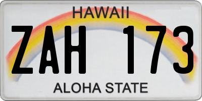HI license plate ZAH173