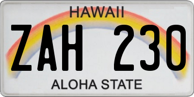 HI license plate ZAH230
