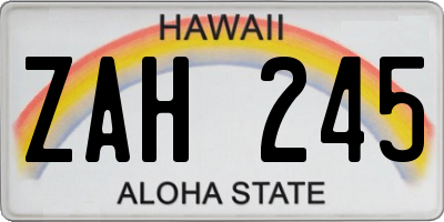 HI license plate ZAH245