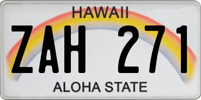 HI license plate ZAH271