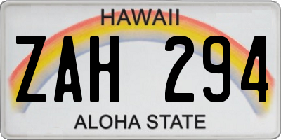 HI license plate ZAH294