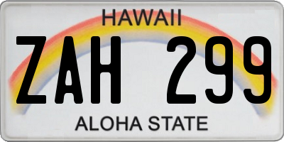 HI license plate ZAH299