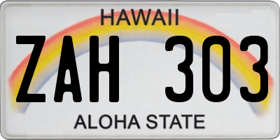 HI license plate ZAH303