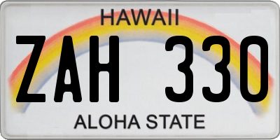 HI license plate ZAH330