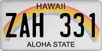 HI license plate ZAH331