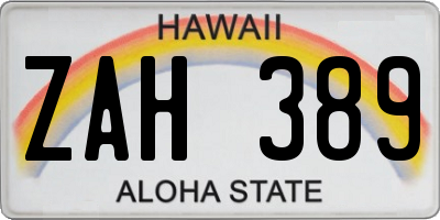 HI license plate ZAH389