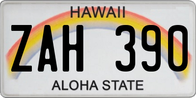 HI license plate ZAH390