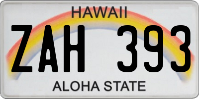 HI license plate ZAH393