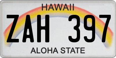 HI license plate ZAH397