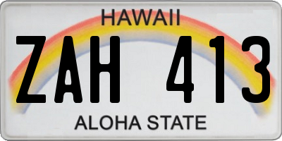 HI license plate ZAH413