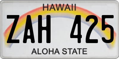HI license plate ZAH425