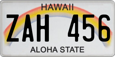 HI license plate ZAH456