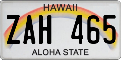 HI license plate ZAH465