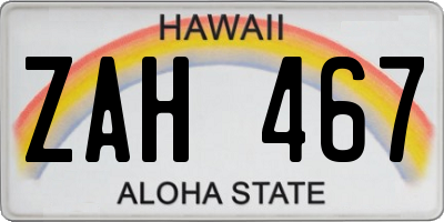 HI license plate ZAH467